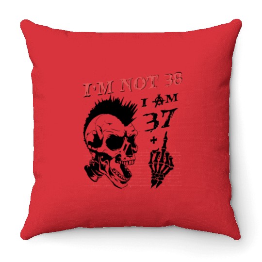 I Am 37 Plus Middle Finger - 38th Birthday Throw Pillows