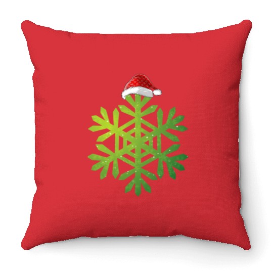 Christmas Buffalo Plaid Snowflakes Santa hat Throw Pillows