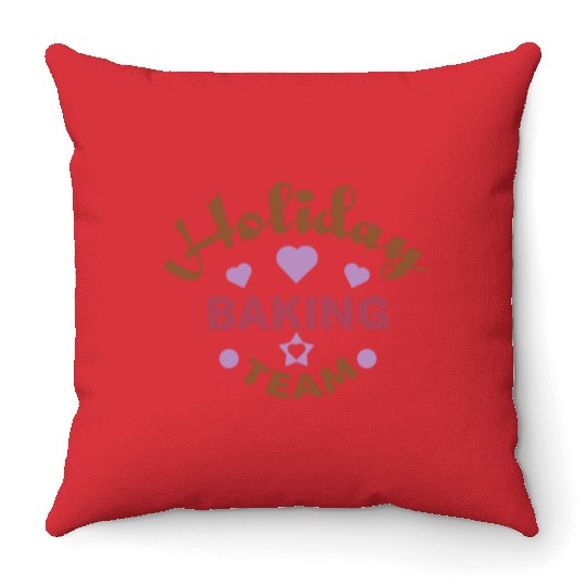Holidays baking team Throw Pillows