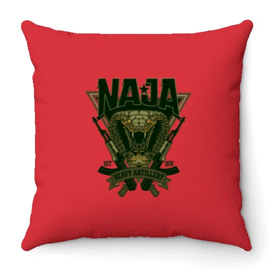 Military unit logo "NAGA" Throw Pillows