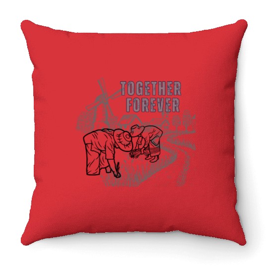 Together forever - till death do us part Throw Pillows
