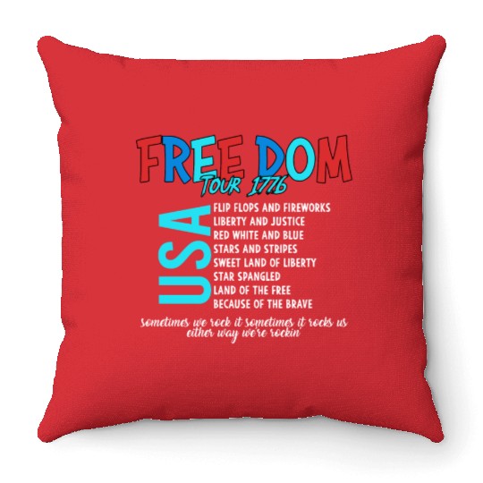 USA Free Dom tour 1776 Throw Pillows