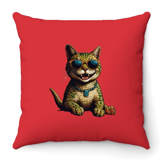A Tail of Two Kitties Throw Pillows