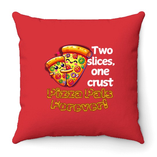 Cheesy Together: Two Slices, One Heart! Throw Pillows