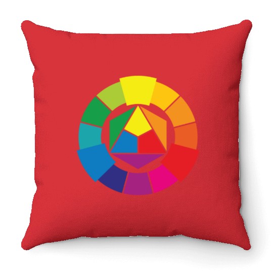 Color Wheel Artist Creative Colors Art Throw Pillows