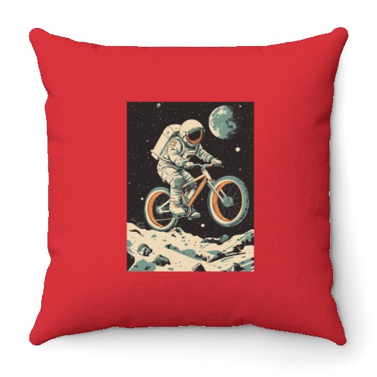 Astro Biking Throw Pillows