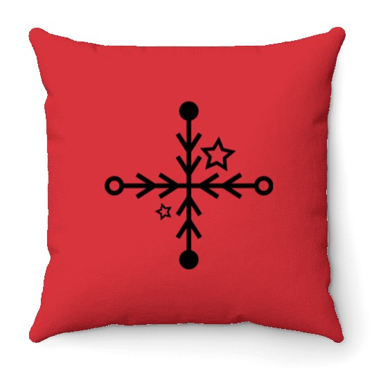 Snowflake icon Throw Pillows