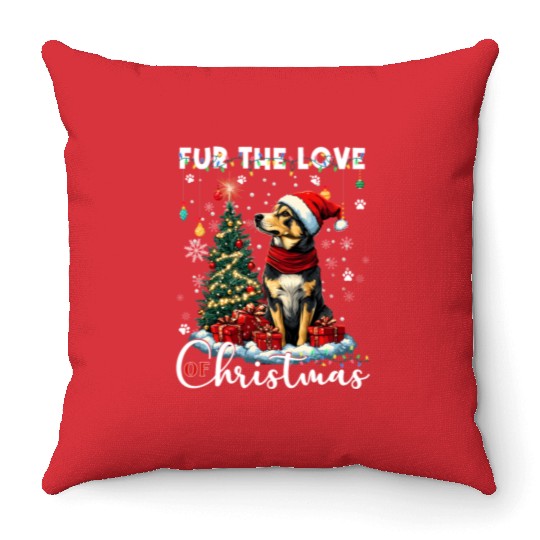 German Shepherd Christmas Tree Decorations Dog Throw Pillows