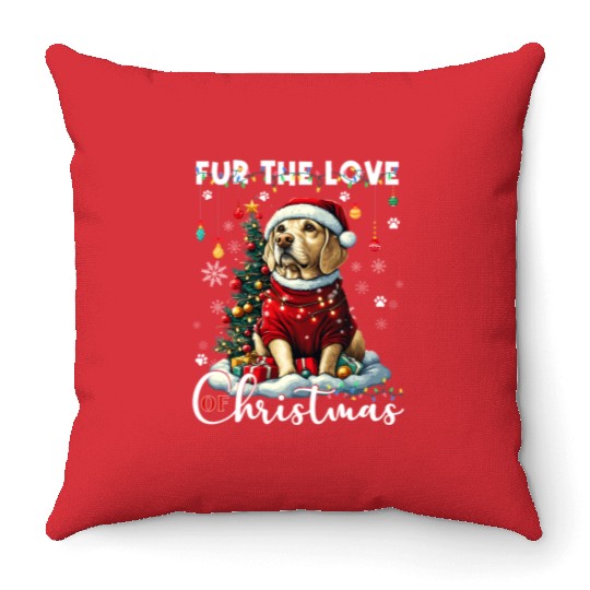 Labrador Retriever Christmas Tree Decorations Dog Throw Pillows