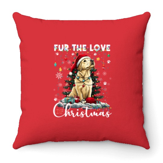 Labrador Retriever Christmas Tree Decorations Dog Throw Pillows