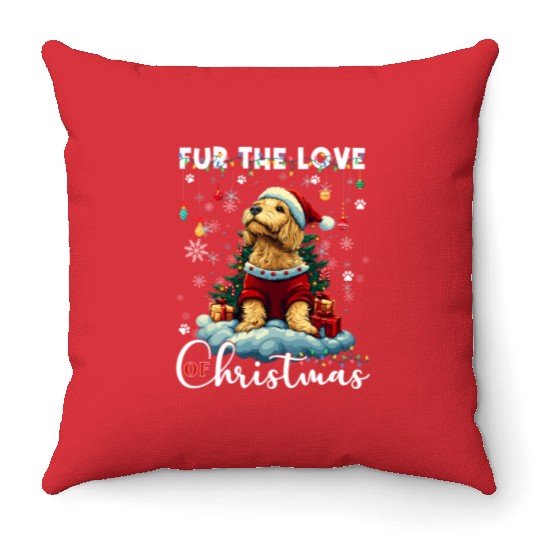Golden Retriever Christmas Tree Decorations Dog Throw Pillows