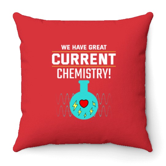 Electrician Valentine: Great Current Chemistry Throw Pillows