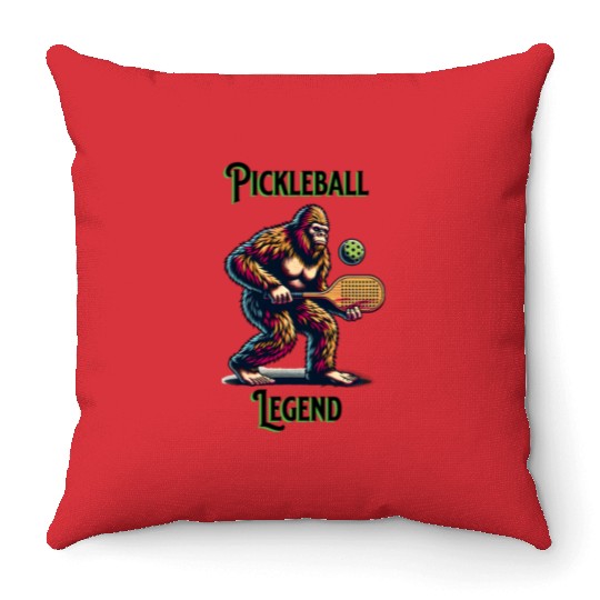 Pickleball Legend | Bigfoot Playing Throw Pillows