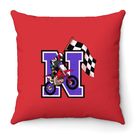 Motocross Champion - N Series Throw Pillows