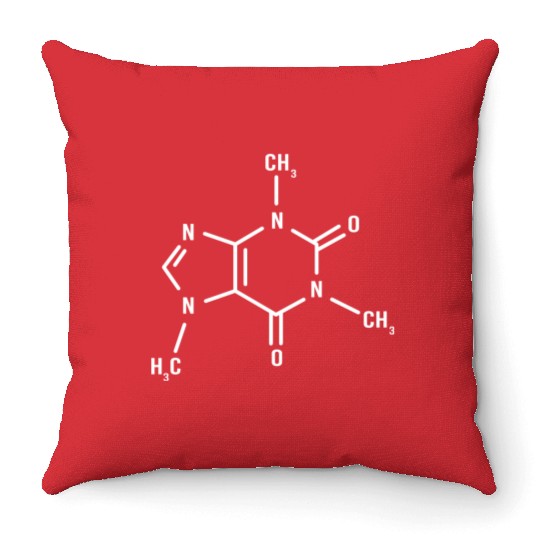 Funny Organic Chemistry Caffeine Molecule Throw Pillows