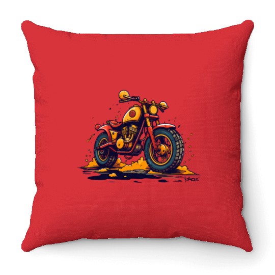 Street Rambler Bike Motorcycle Cafe Racers Throw Pillows