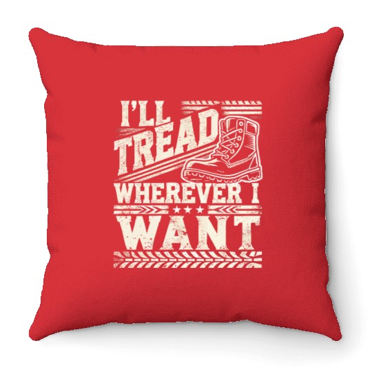 Bold Hiking Boot Tread Design for Adventure Seeker Throw Pillows