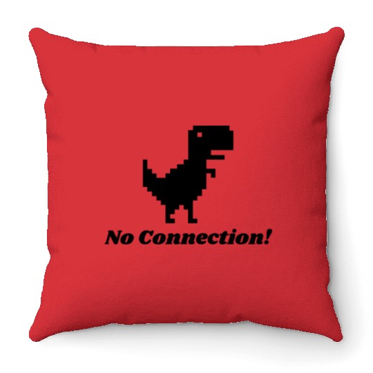 No Connection - Dino Pixel Art Throw Pillows Classic