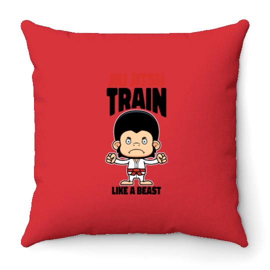 Train like a Beast Jiu Jitsu 5 Throw Pillows