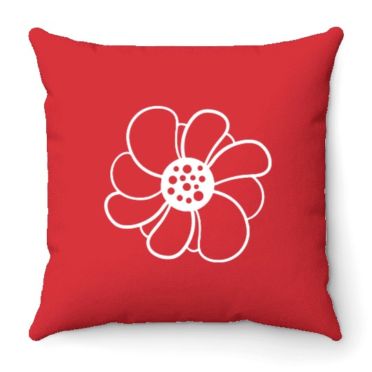Beautiful White Daisies Flowers Spring Summer Fun Throw Pillows