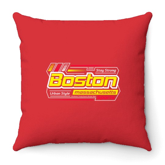 Stay Strong Boston Massachusetts City Throw Pillows