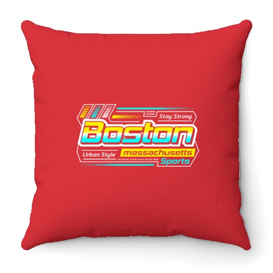 Boston Massachusetts Design Urban Style Throw Pillows