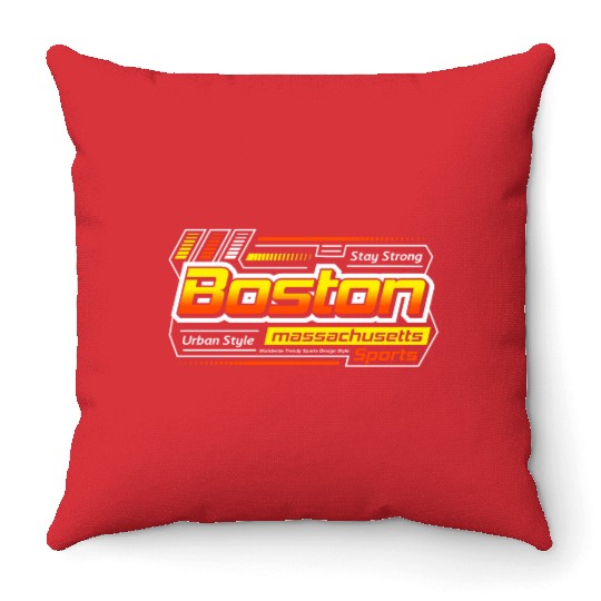 Stay Strong Boston Massachusetts Design Modern Throw Pillows
