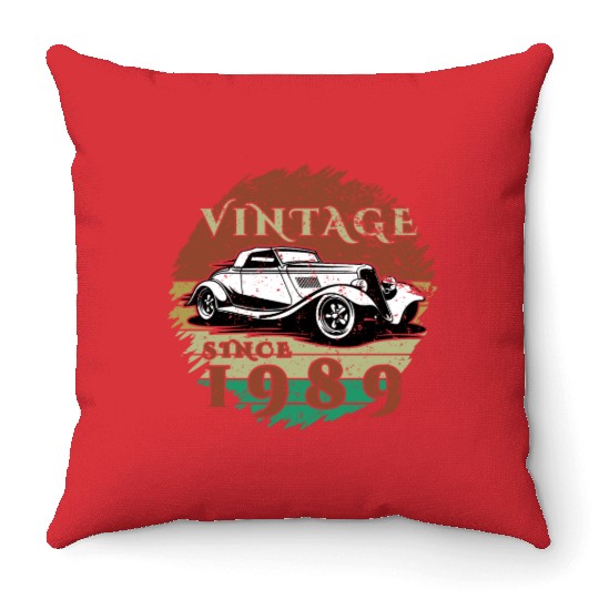 35th birthday Classic Car - Vintage since 1989 Throw Pillows