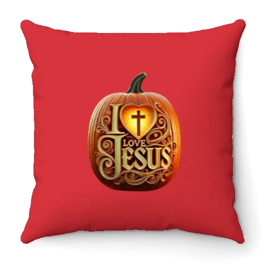 i love jesus Throw Pillows
