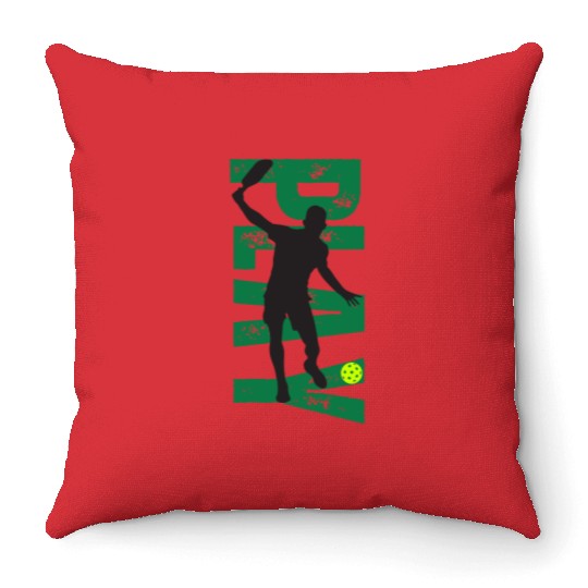 PLAY Pickleball Gold/Green Throw Pillows