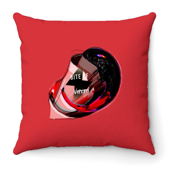 Bite of venom by Astronaut Throw Pillows