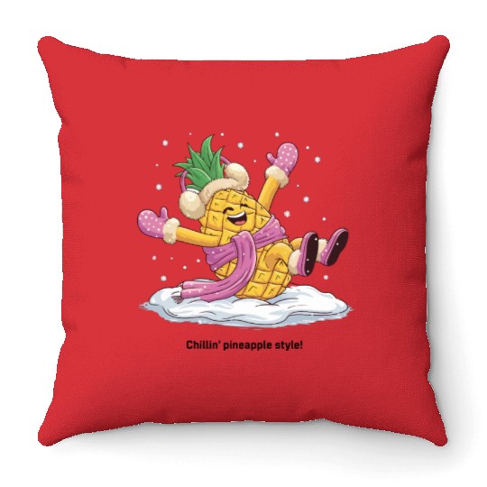 Chillin' pineapple style Throw Pillows