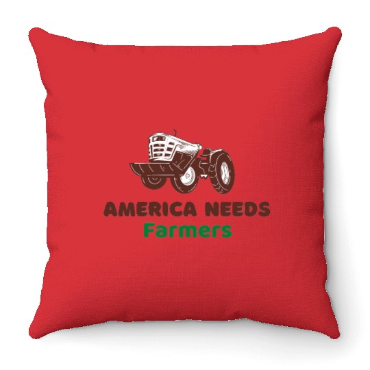 America Needs Farmers Throw Pillows