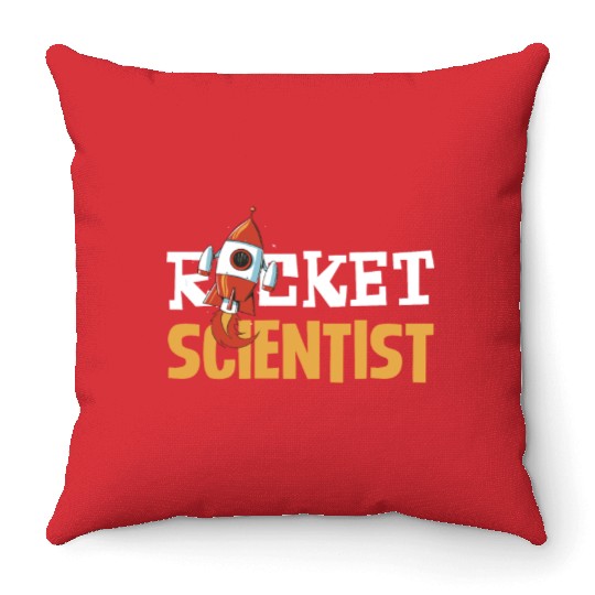 Rocket Scientist Cute Cartoon Rocket Fun Throw Pillows