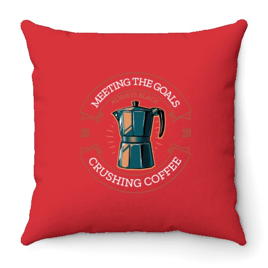 Meeting Goals Crushing Coffee Business Men Women Throw Pillows