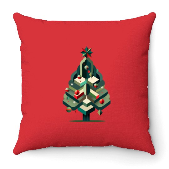 Modern Christmas tree - elegance for the holidays Throw Pillows