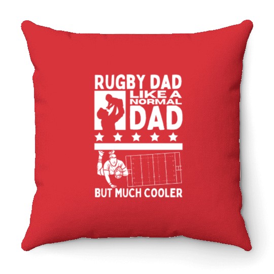 Rugby Dad Father Quote Funny Rugby Player Throw Pillows