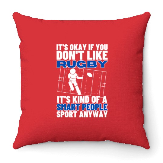 Rugby Is For Smart People Funny Rugby Player Throw Pillows