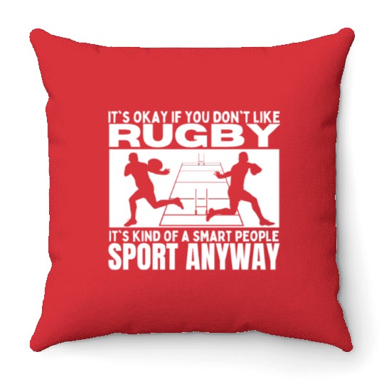 Rugby Is For Smart People Funny Rugby Player Throw Pillows