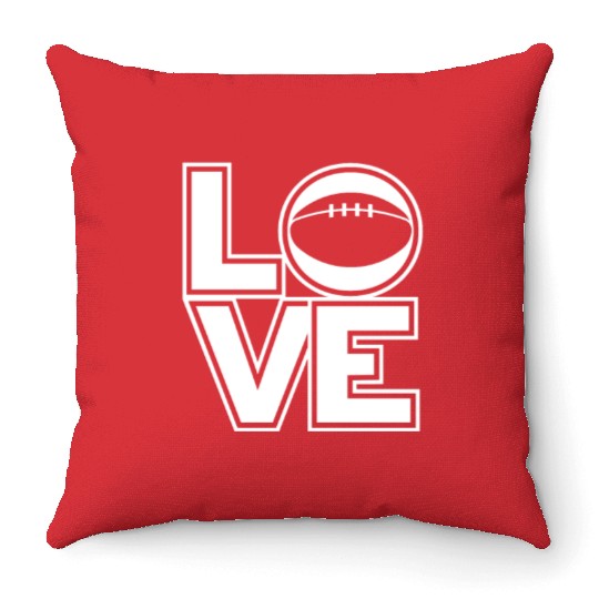 Rugby LOVE Funny Rugby Player Throw Pillows