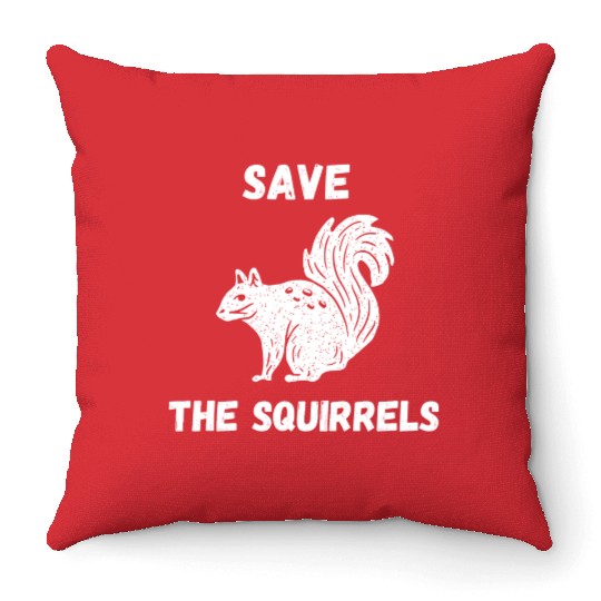 Save The Squirrels Peanut The Squirrel Throw Pillows