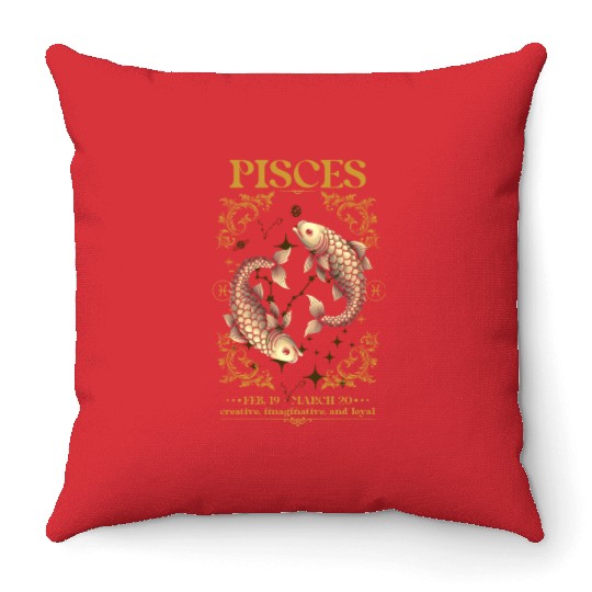 Pisces Zodiac Sign Throw Pillows
