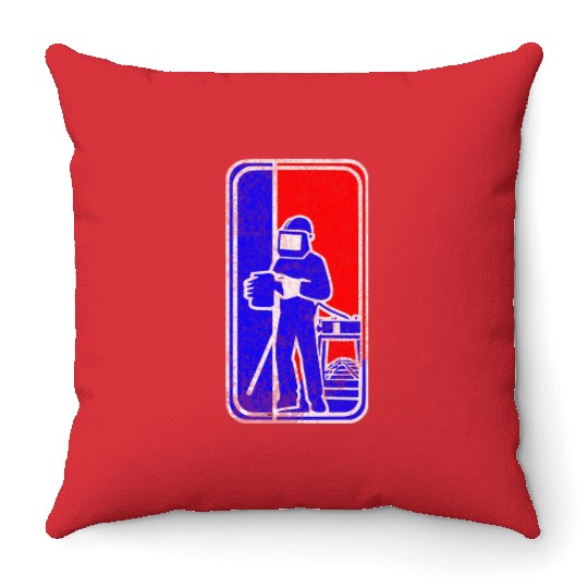 Major League Welder Sticker – Iconic Welder Life D Throw Pillows
