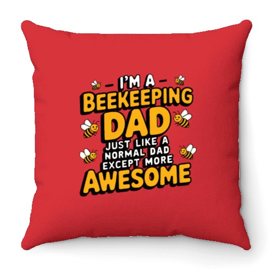 Beekeeping dad Throw Pillows