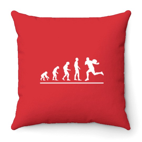 Rugby Player Evolution Funny Rugby Throw Pillows