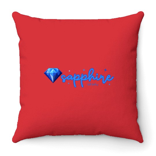 Sapphire gemstone jewel Throw Pillows