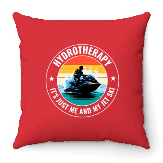 Jet Ski Hydrotherapy Ocean Adventure Watersports Throw Pillows