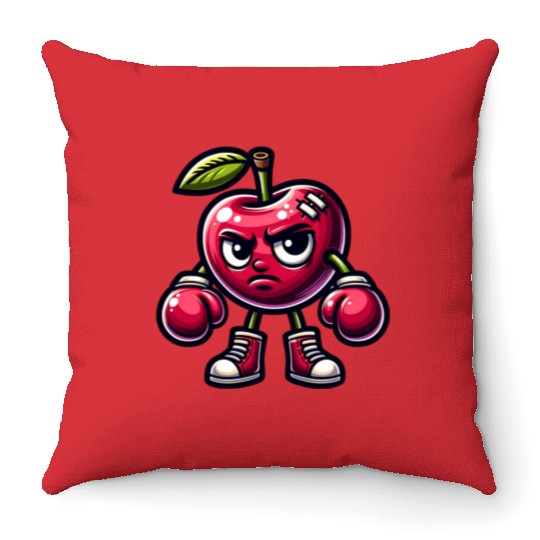 ough Cherry Boxer – Rumble Fruit Character Throw Pillows