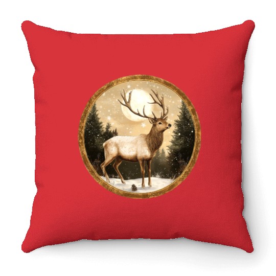 Deer Christmas / Santa Claus deer Throw Pillows