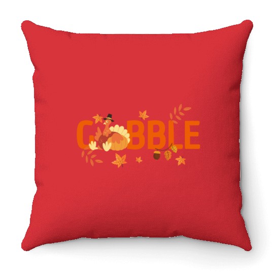 GOBBLE TURKEY PODIATRIST FUNNY THANKSGIVING Throw Pillows